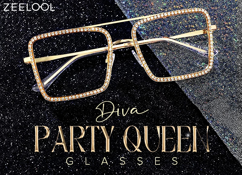  Zeelool Shiny Parkrty Queen Sparkle Glasses