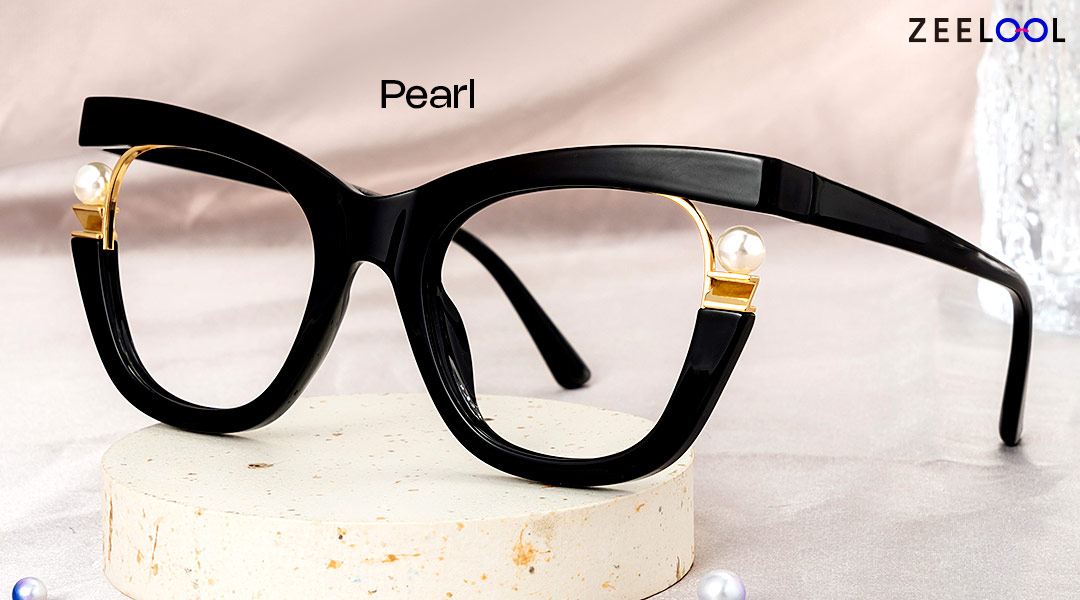 black frames with pearls