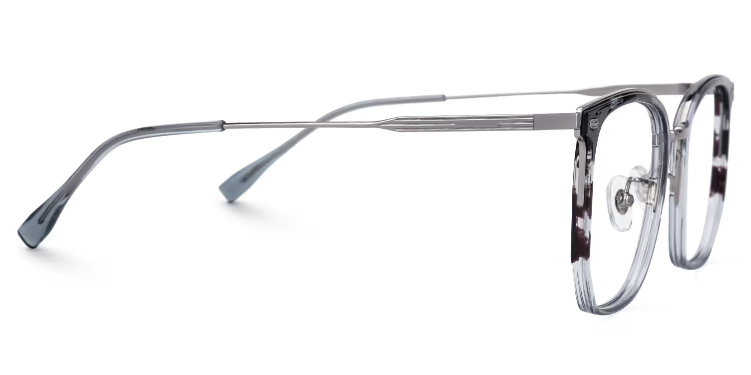 Roque Mixed-material Geometric Tortoise Frame Glasses | ZEELOOL Canada2