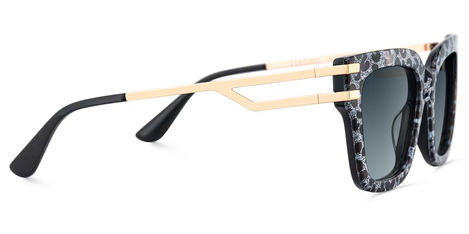 Square Cat-Eye Glasses With Gray Leopard3