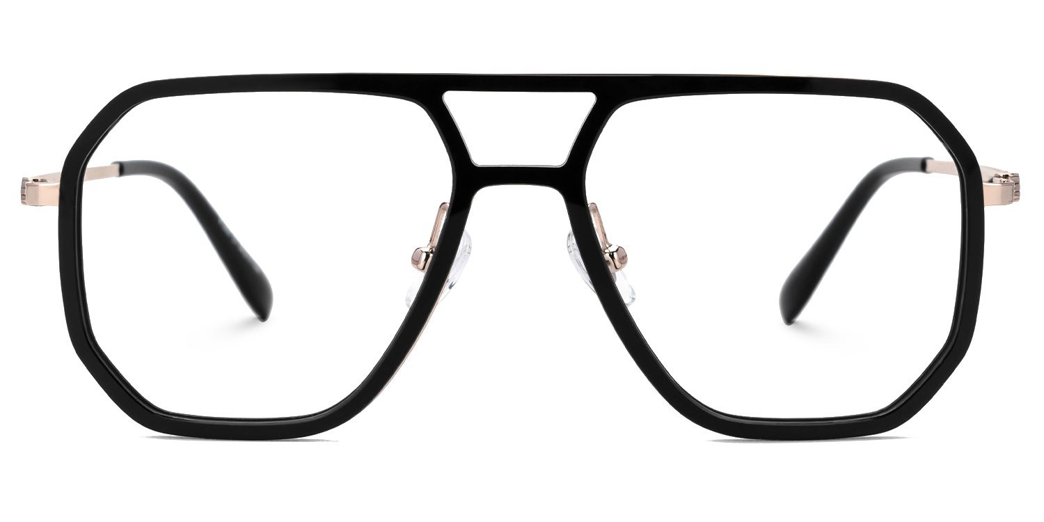 Jefri Black Frame Glasses with Aviator Style Online | ZEELOOL Canada0