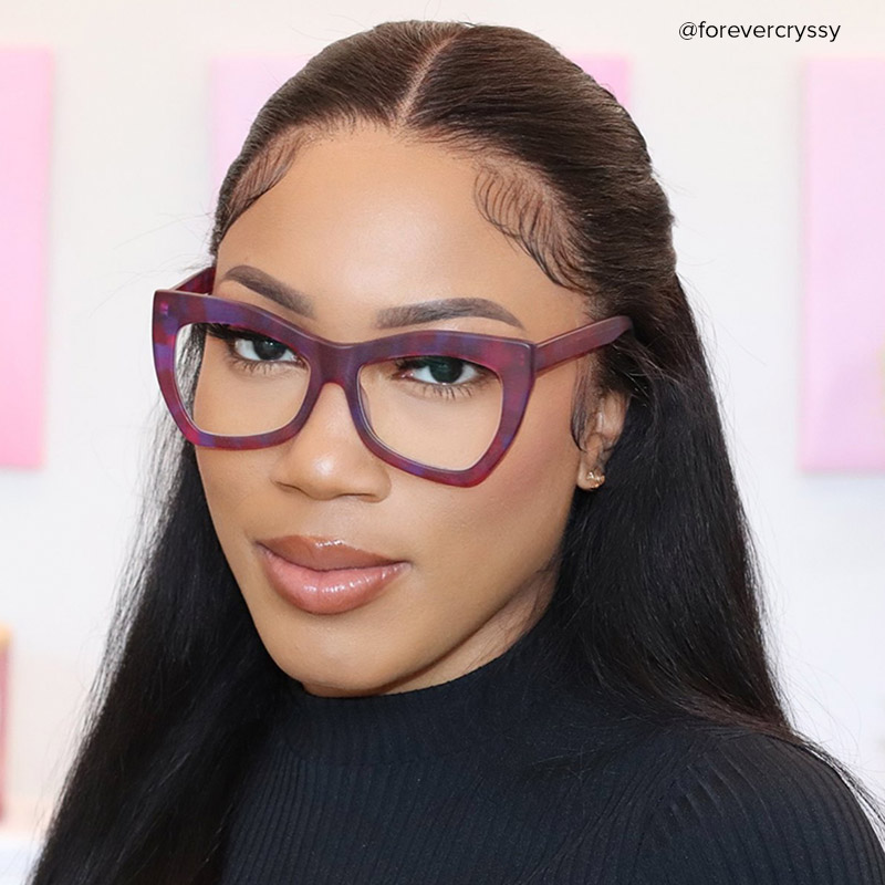 Bernita Geometric Red-Purple Glasses | ZEELOOL Canada4