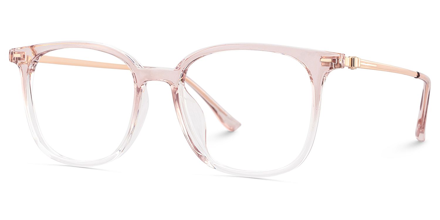 Cora Square Pink Frame Eyeglasses for Woman| ZEELOOL Canada3