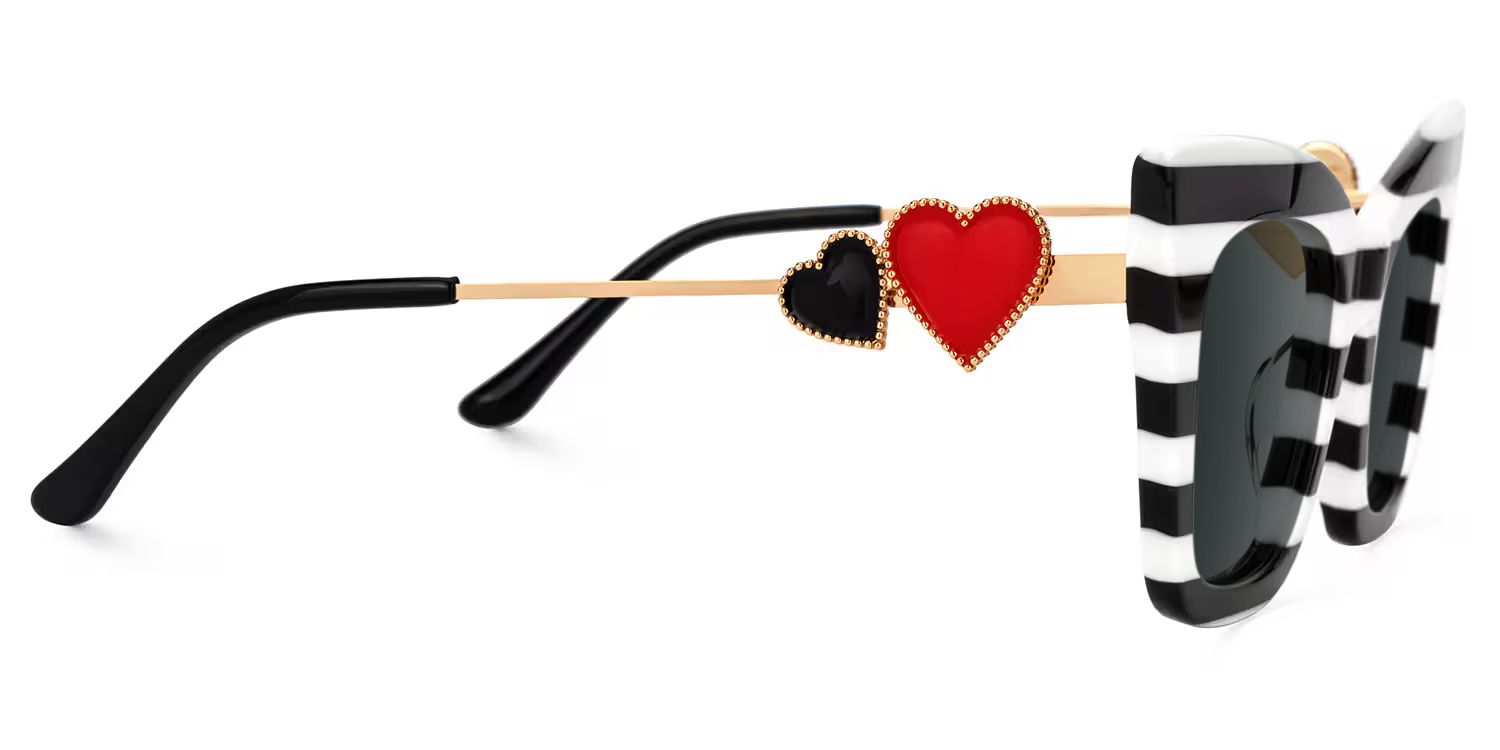 Cagle Cat Eye Black-White Full Rim Sunglasses | ZEELOOL CA2