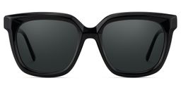 Lark Square Black Polarized Sunglasses0
