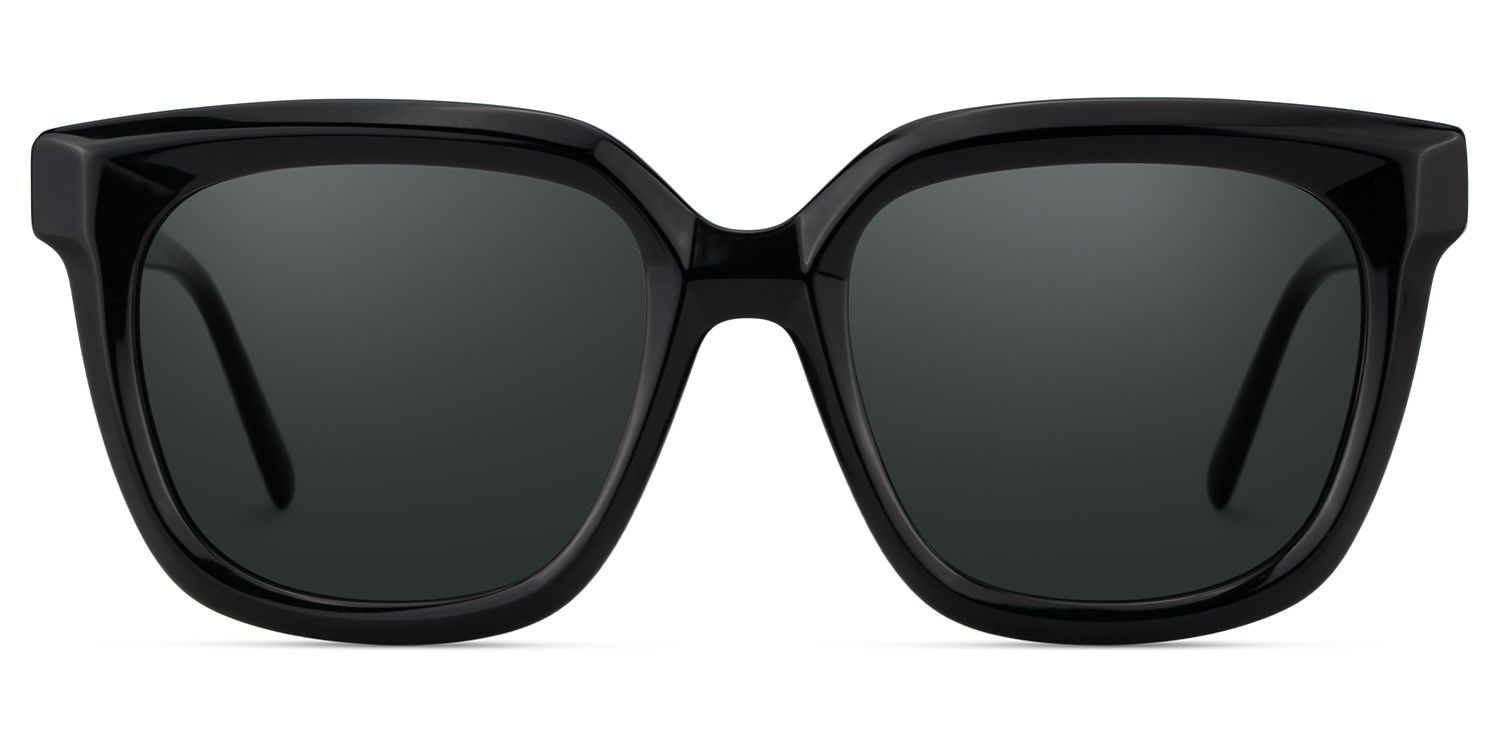 Lark Square Black Polarized Sunglasses0