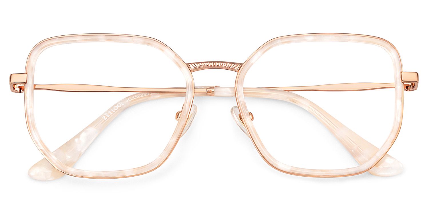 Levi Eyeglasses in Geometric Pearl White Frame | ZEELOOL Canada2