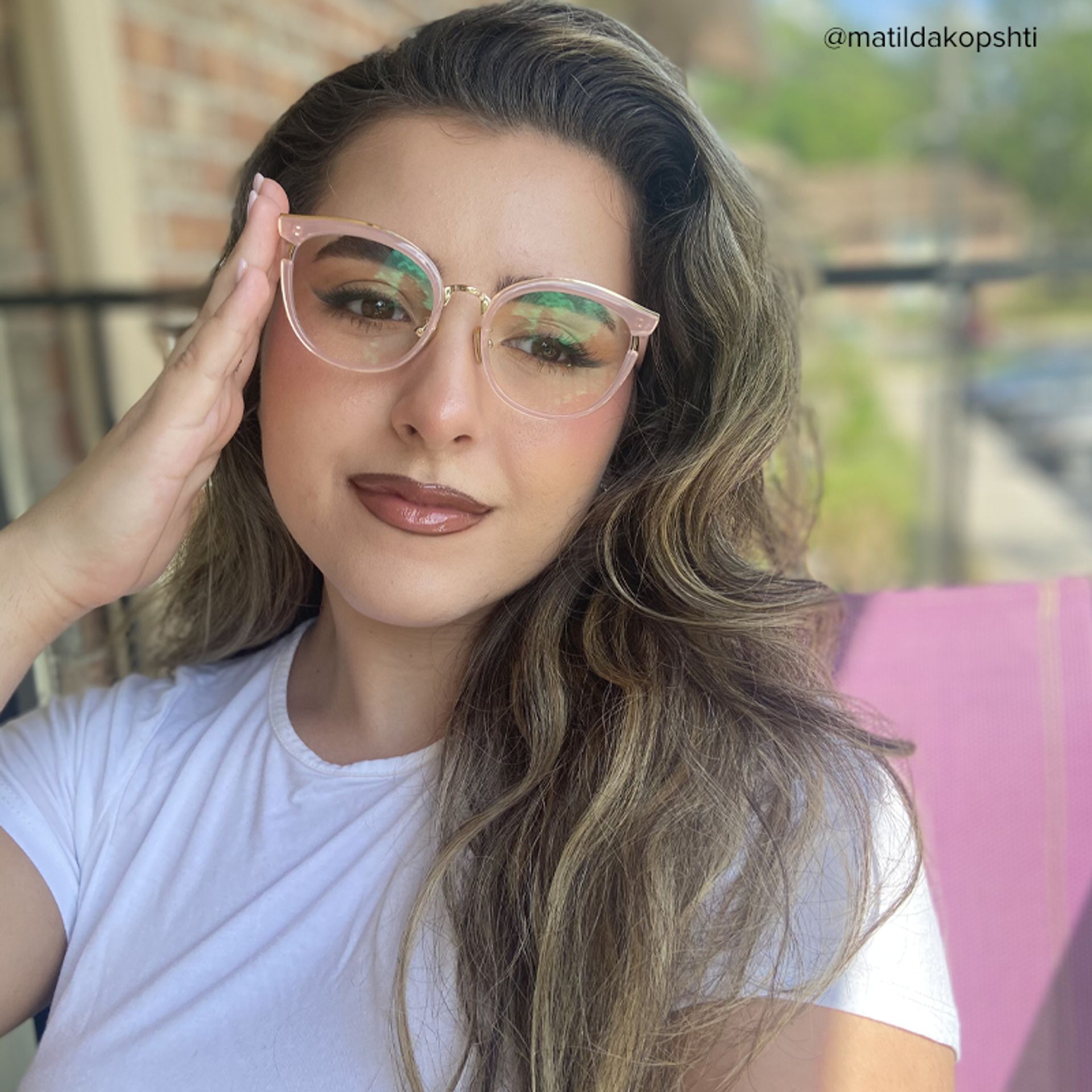 Eleanore Cat Eye Pink Frame Glasses | ZEELOOL Canada12