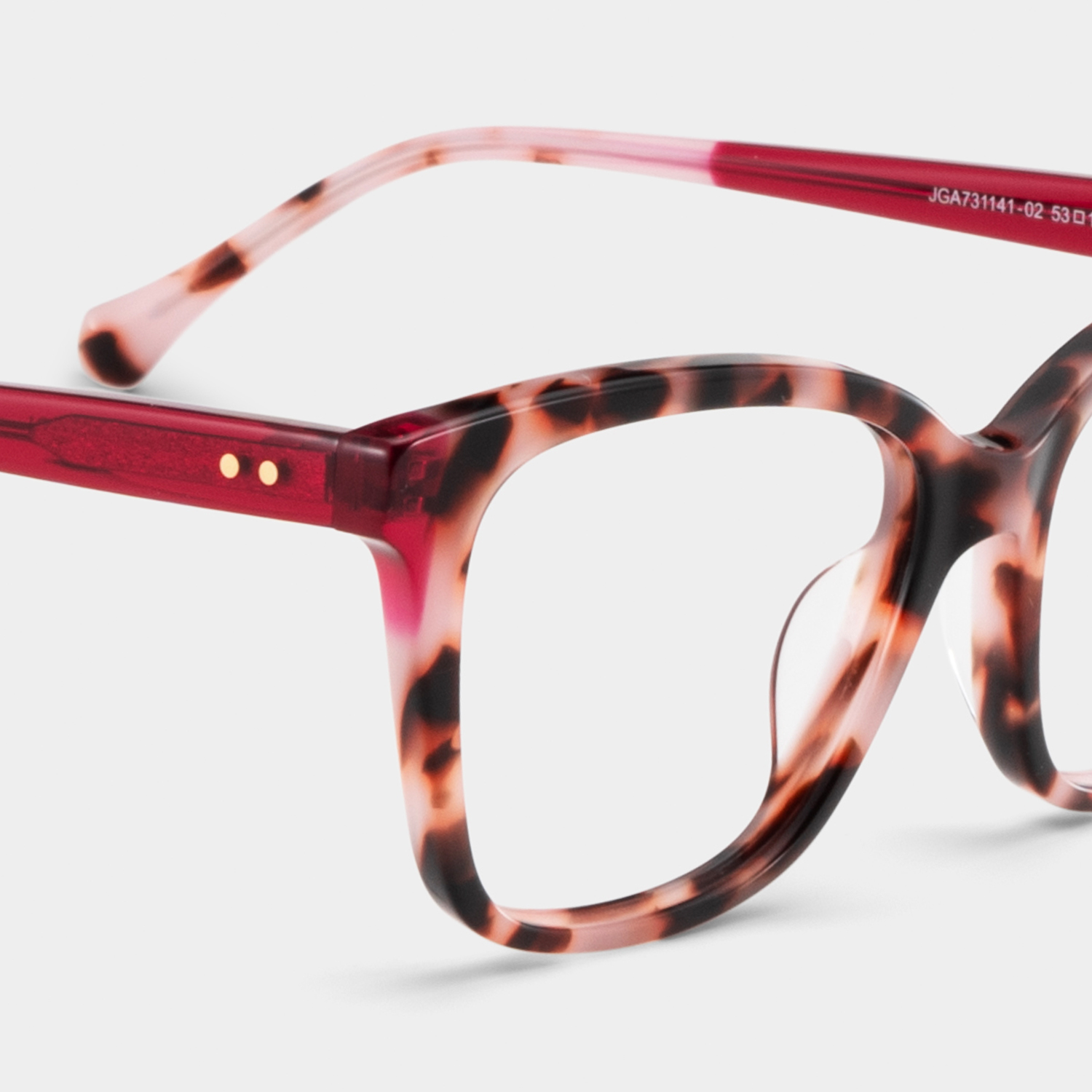 Lena Square Pink Tortoise Frame Eyeglasses for Woman| ZEELOOL Canada5