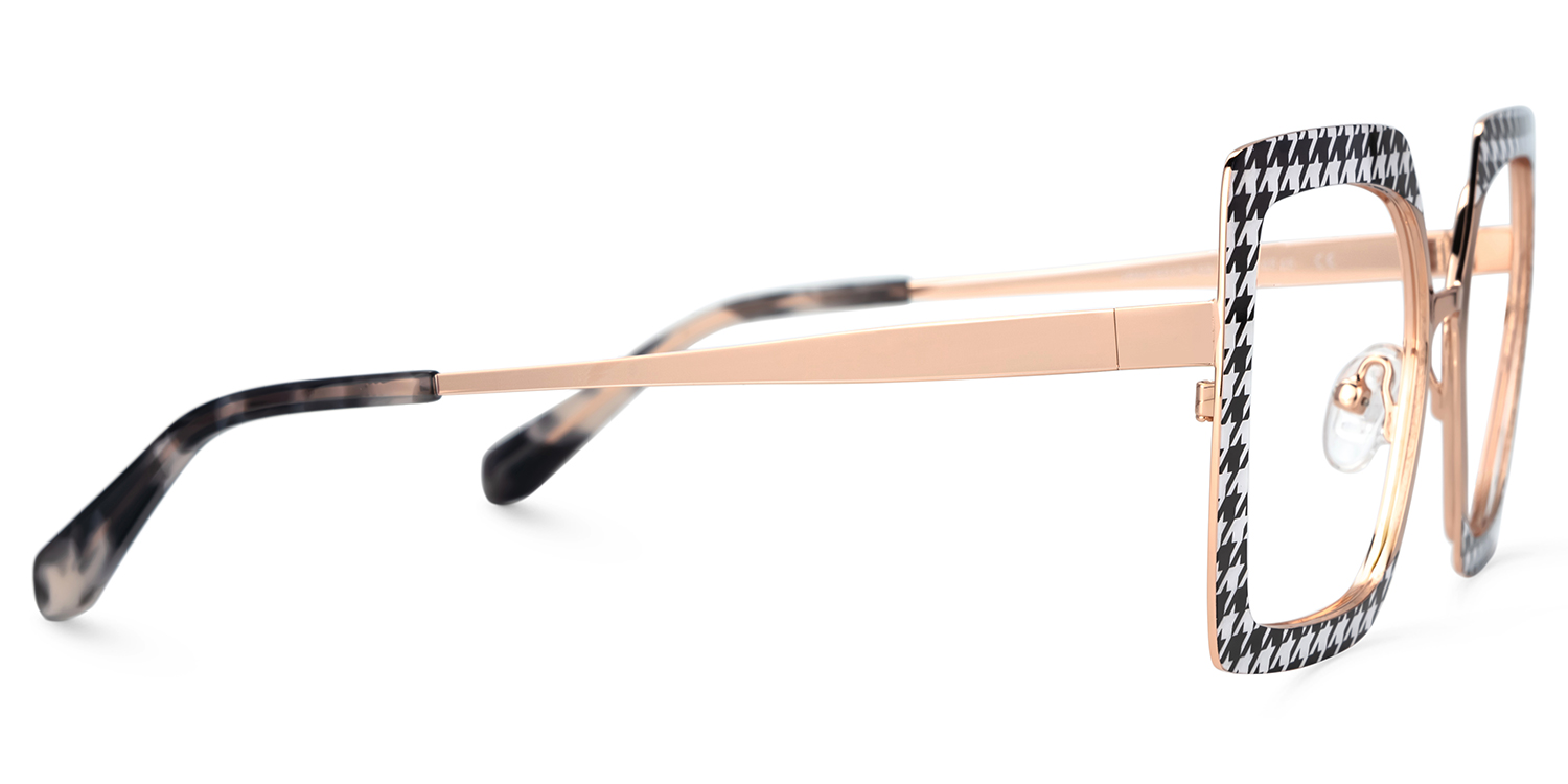 Women Square Sharron Houndstooth Glasses | ZEELOOL Canada2