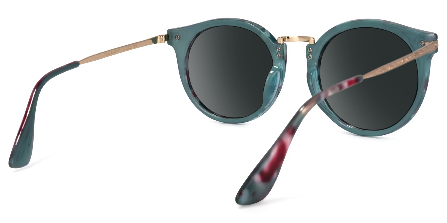 Quentina Round Blue Glasses3