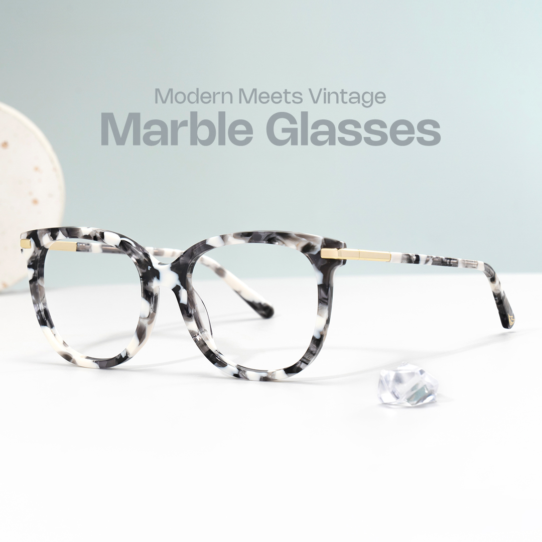 ZEELOOL Mailyn Round Marble Glasses