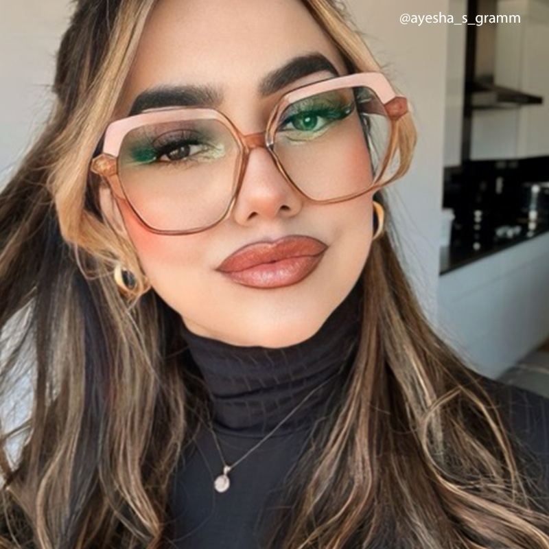 Norah Geometric Champagne EyeGlasses and Glasses Frames8
