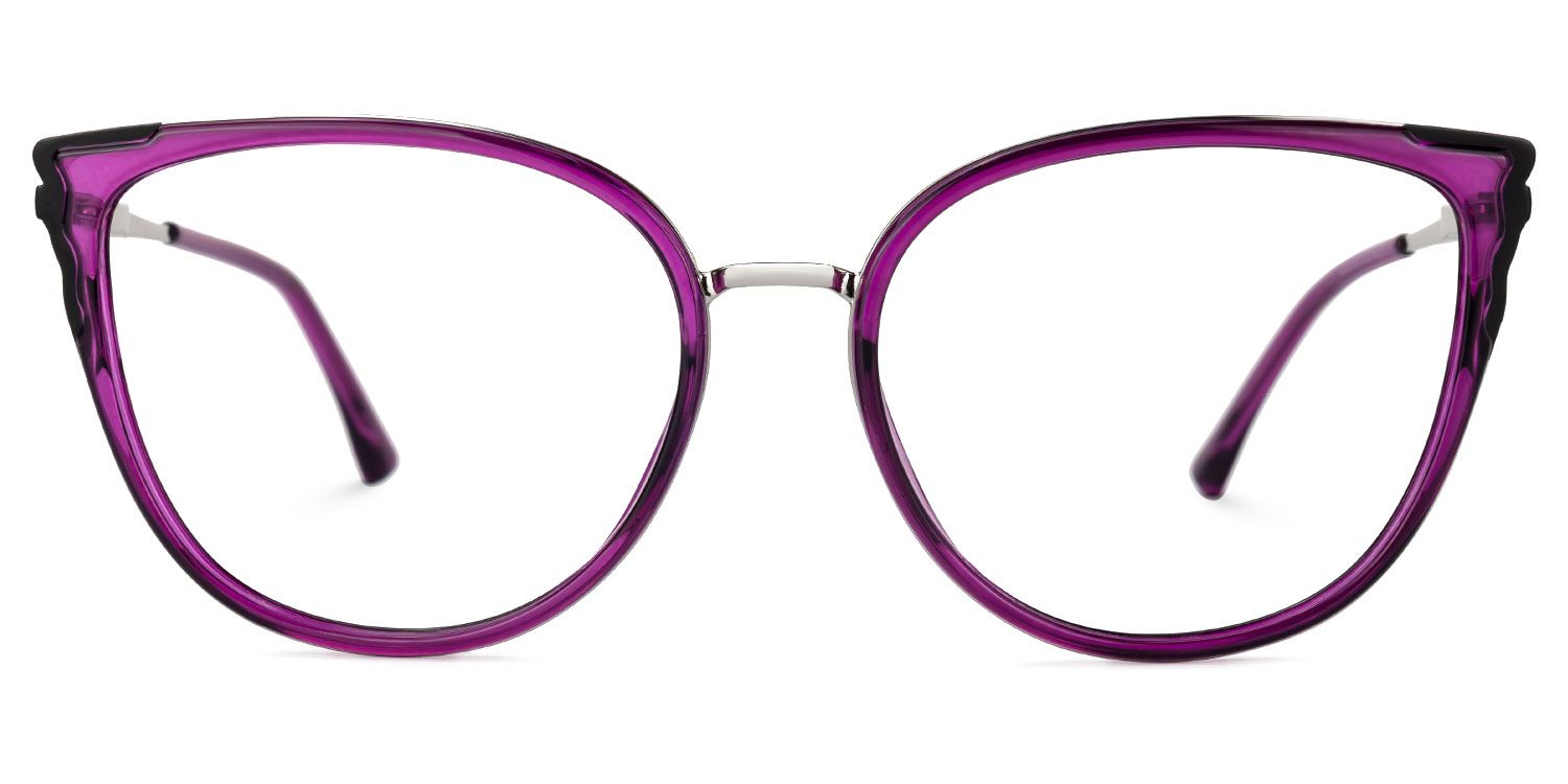 Estrada Cateye Purple Eyeglasses with Mixed Materials -Zeelool0