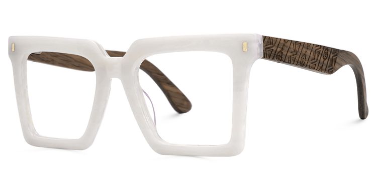 Pierre Square White Glasses