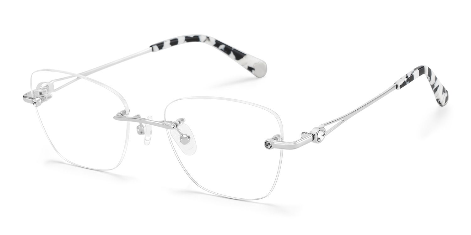 Rectangle Silver Eyeglasses- Seth Metal Frame Glasses3