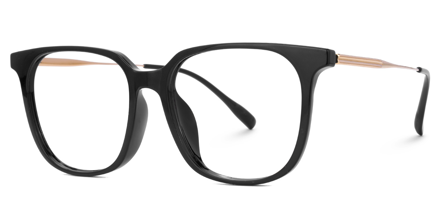 Ameedah Black Square Thin Glasses | ZEELOOL Canada1