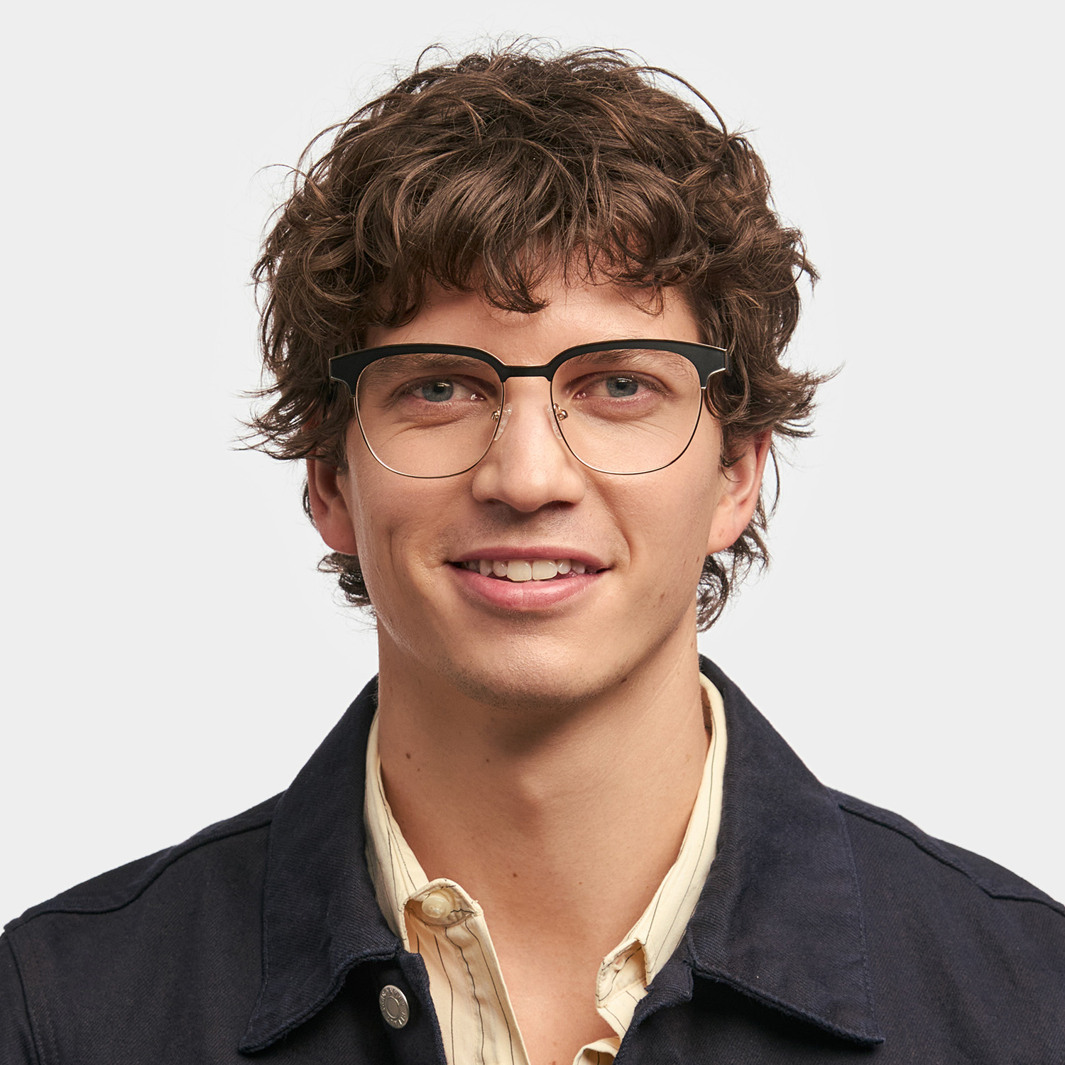 Wren Browline Black-Gold Glasses0