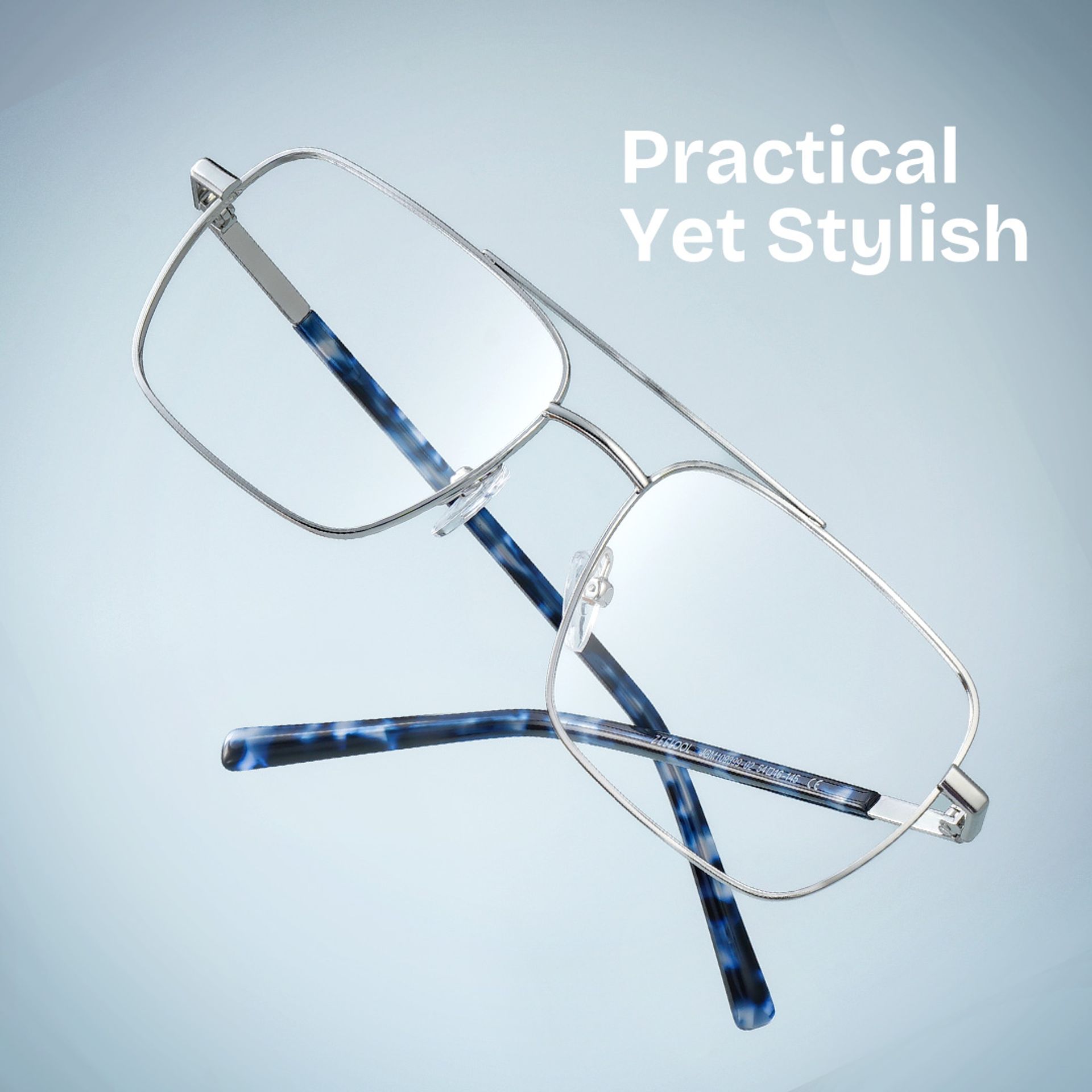 Iris Silver Frame Glasses with Aviator Frame Online | ZEELOOL Canada1