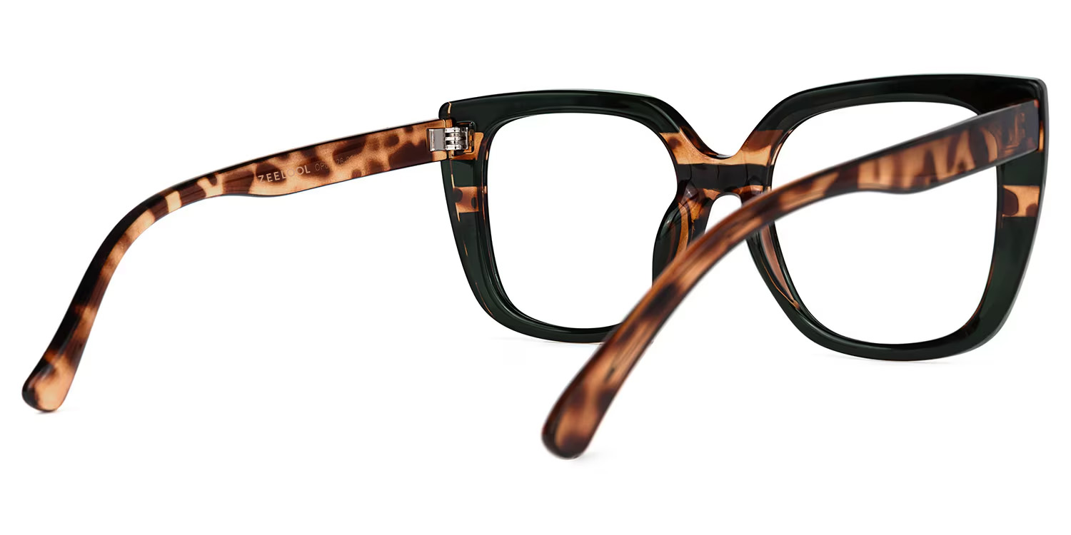 Brenda Square Dark-Green Eyeglasses for Women and Men3