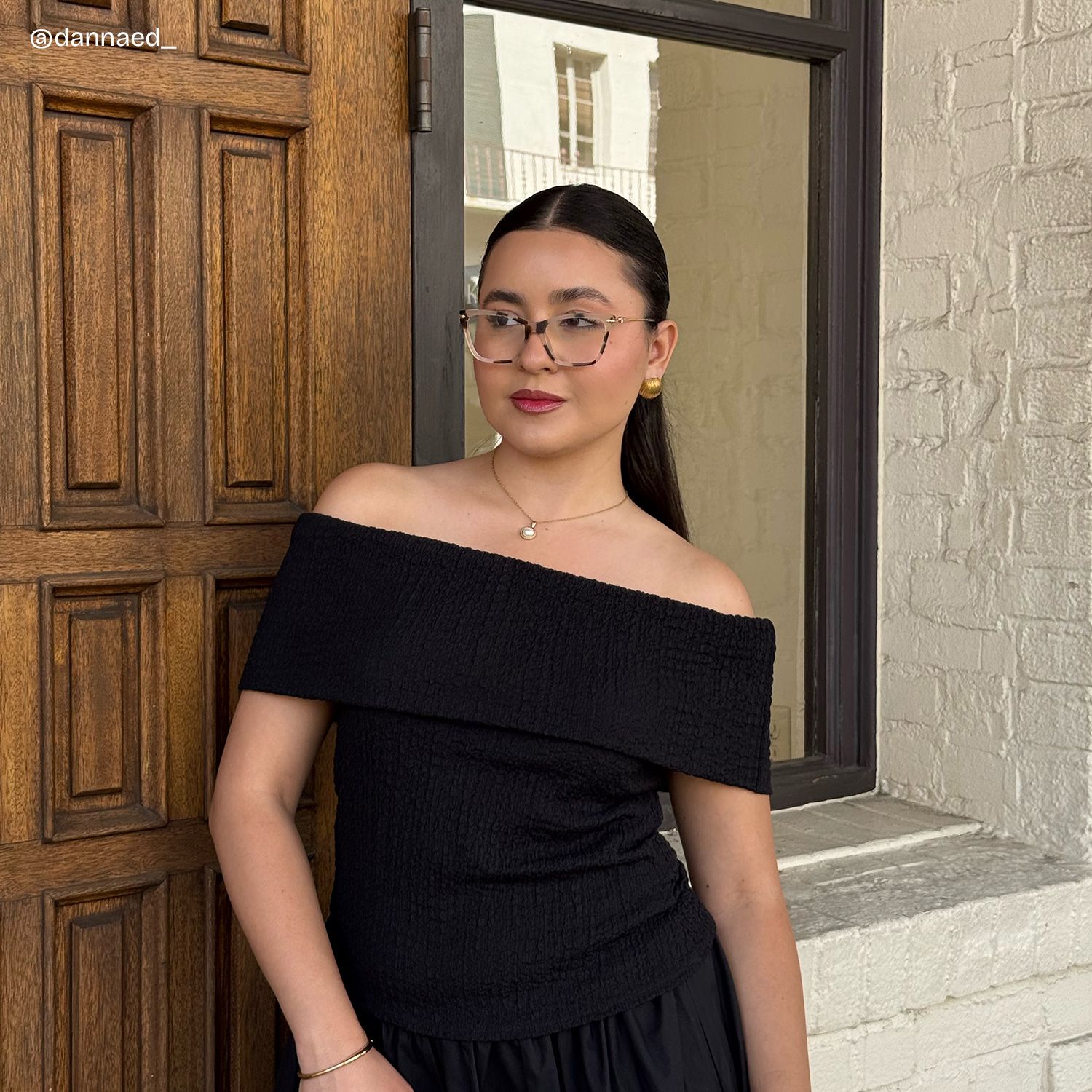 Cat eye Tortoise Eyeglasses- Amelia Mixed Frame Glasses7