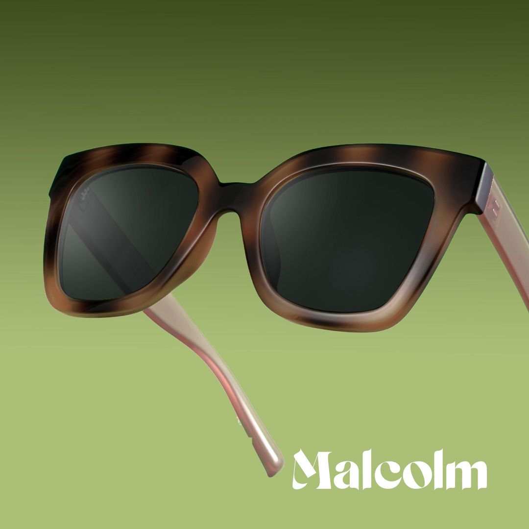 Malcolm Square Burnt Umber Sunglasses with Wide Frames0