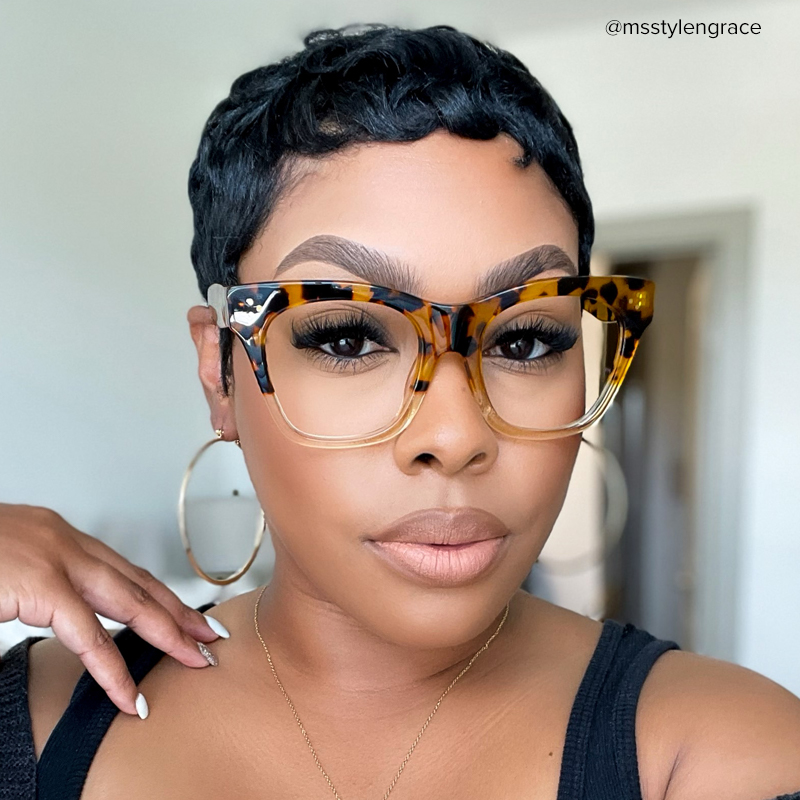 Tandy Rectangle Tortoise Two-Tone Eyeglasses | ZEELOOL Canada5