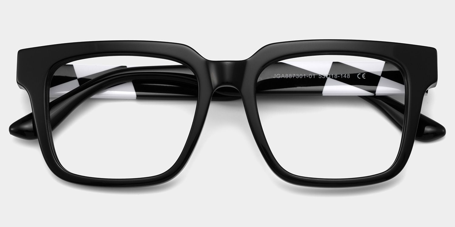 Harriet Square Black Frame Eyeglasses for Man| ZEELOOL Canada2