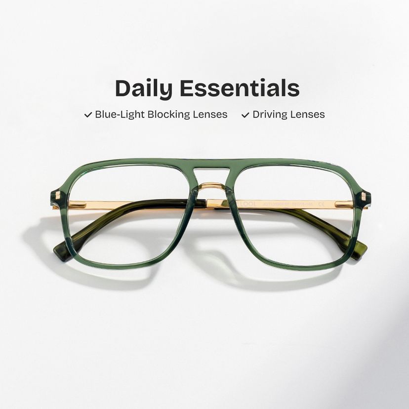 Kilworth Aviator Green Glassess