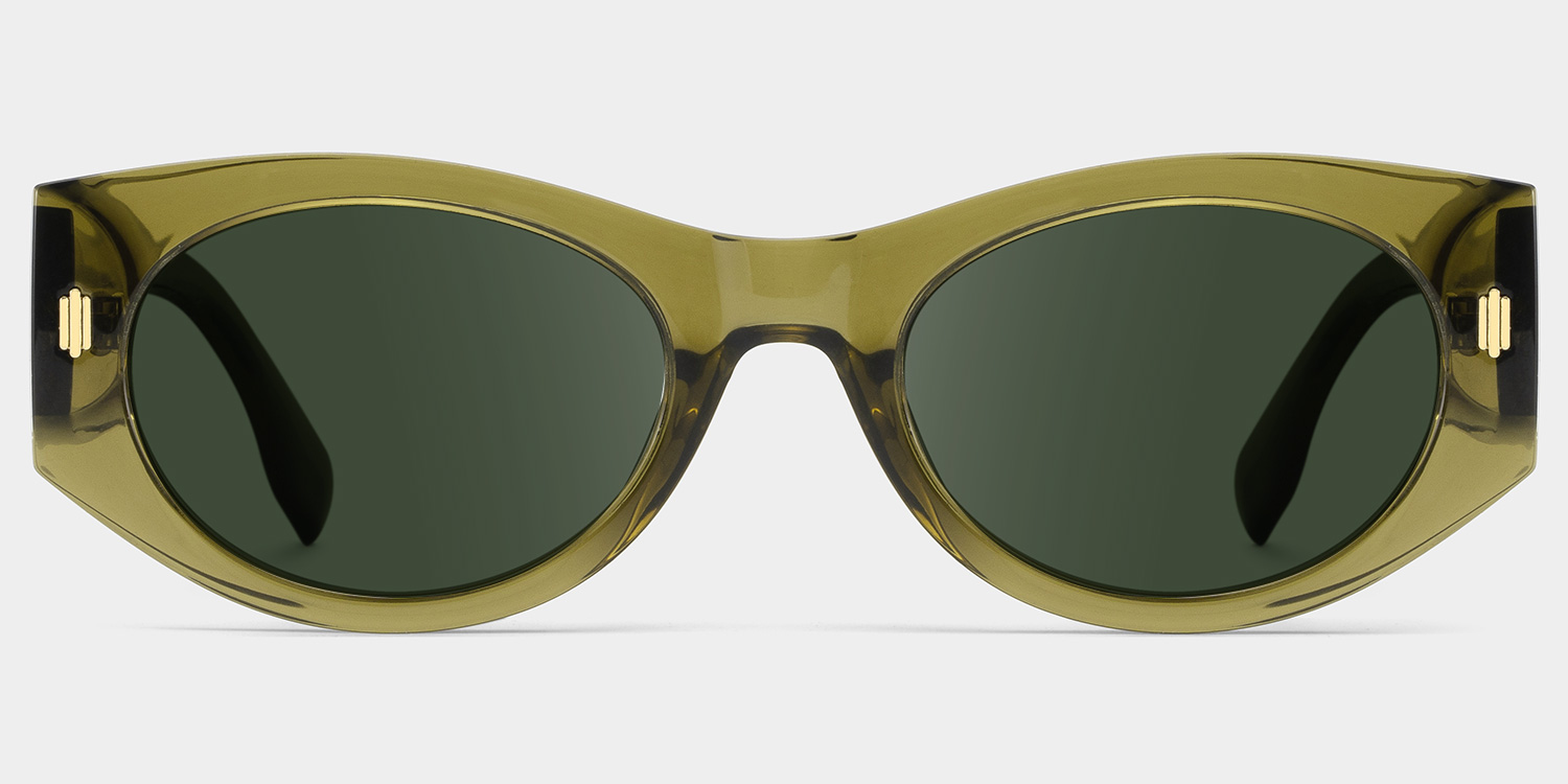Reina green Frame Polarized Sunglasses with geometric Style Online | ZEELOOL Canada0