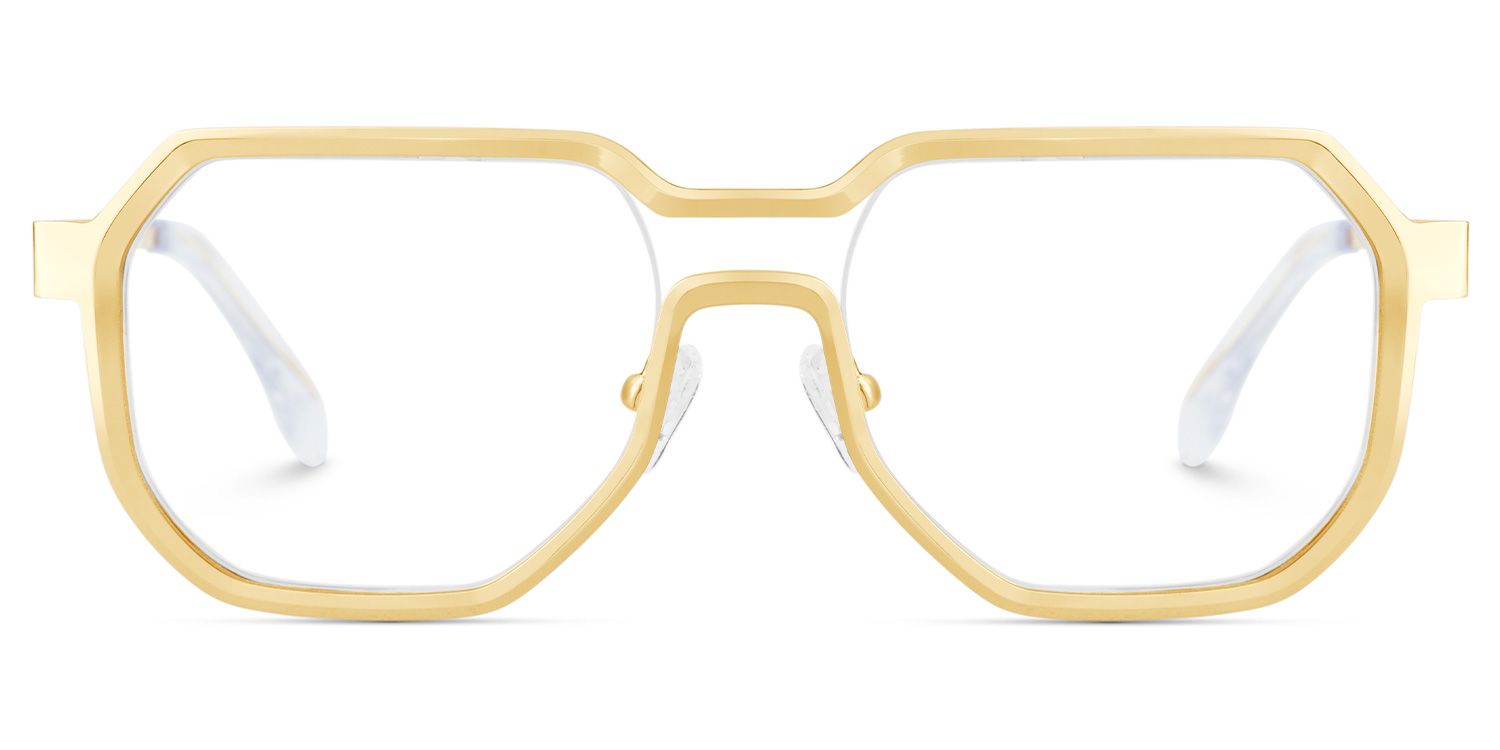 Men's Geometric Glasses in Metal Color2