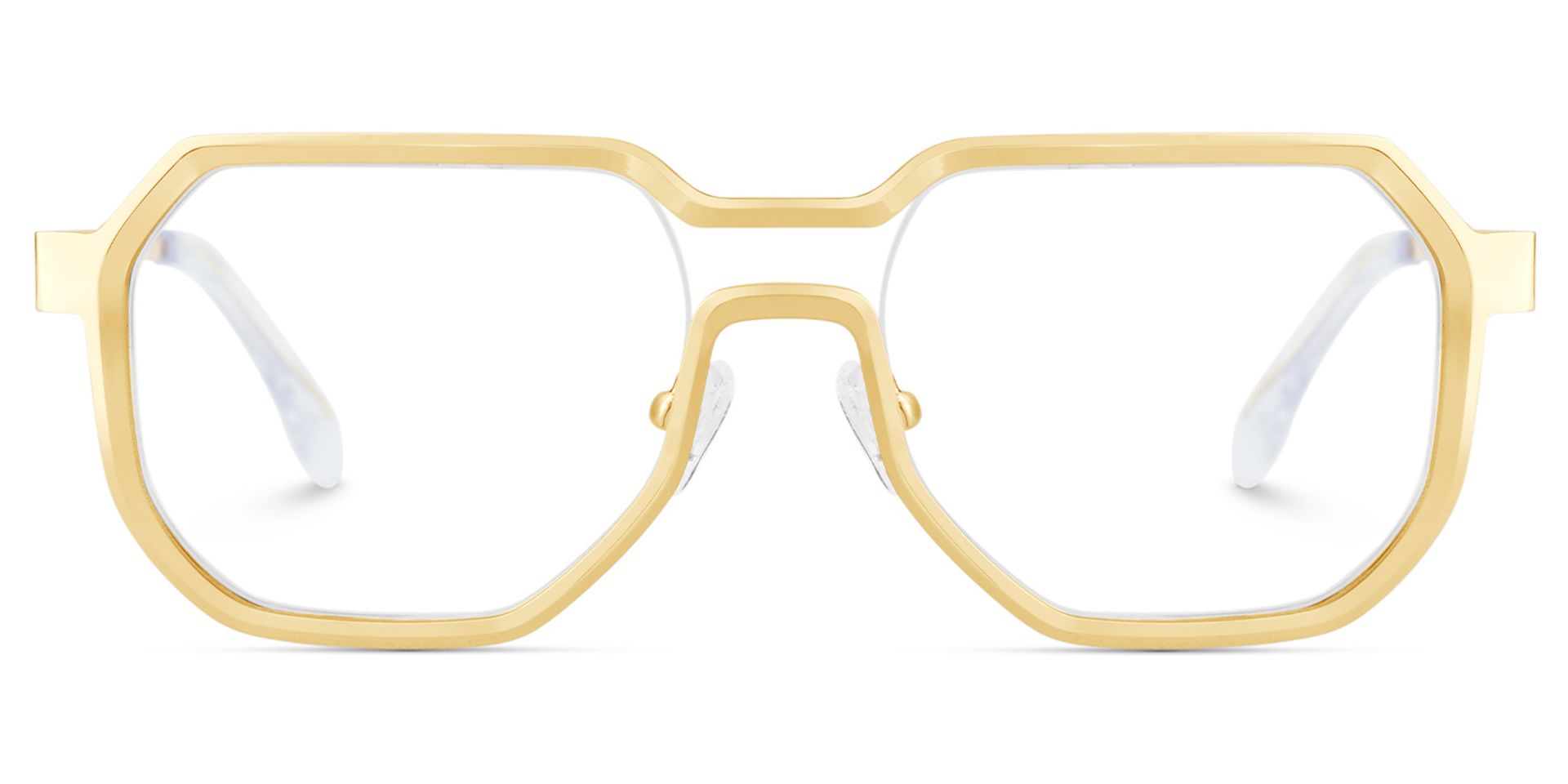 Men's Geometric Glasses in Metal Color2