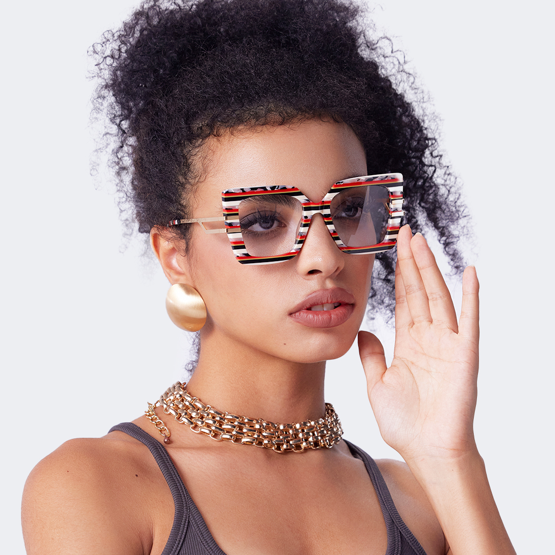 Best Women's Frames For Thick Lenses With Rainbow Stripes6