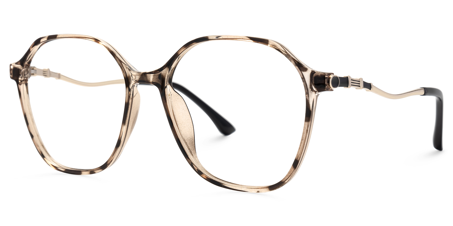 Lekesha thin Tortoiseshell Eyeglasses in Geometric Design | ZEELOOL Canada1