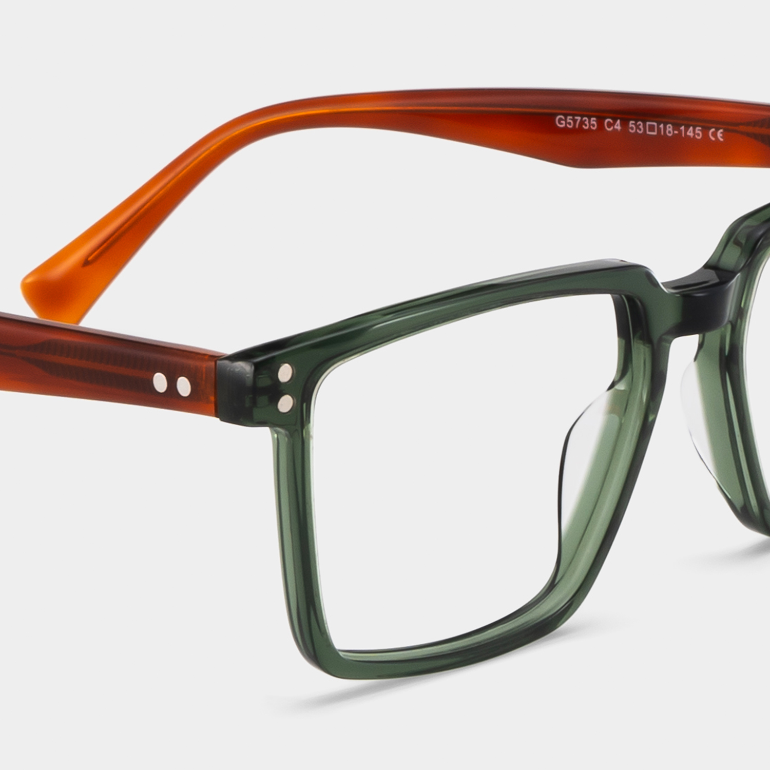 Griffin Green Brown Frame Glasses with Rectangle Frame Online | ZEELOOL Canada4