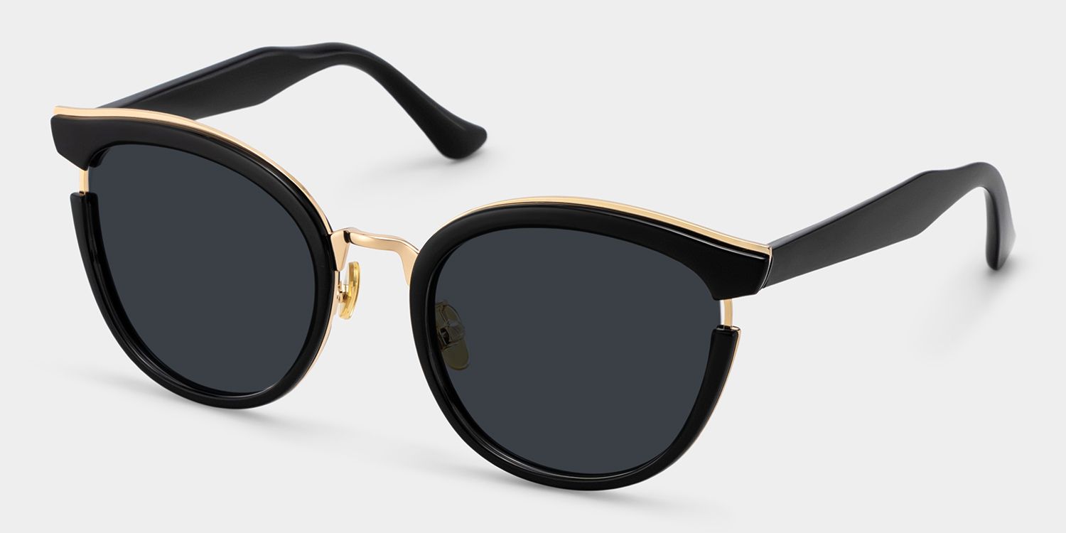 Laraine Cat Eye Black Sunglasses for Women & Men | ZEELOOL CA2