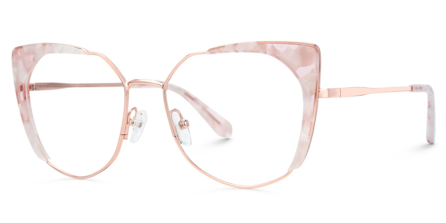 Ketty Pink Candlelight Cateye Prescription Glasses | ZEELOOL Canada1