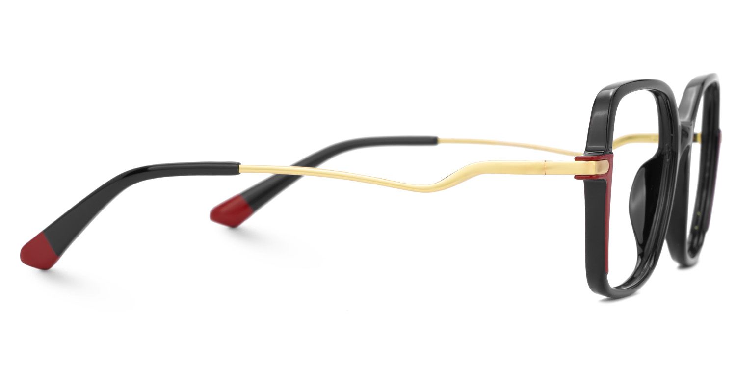 Rendon thin black eyeglass frames in Square Design | ZEELOOL Canada2