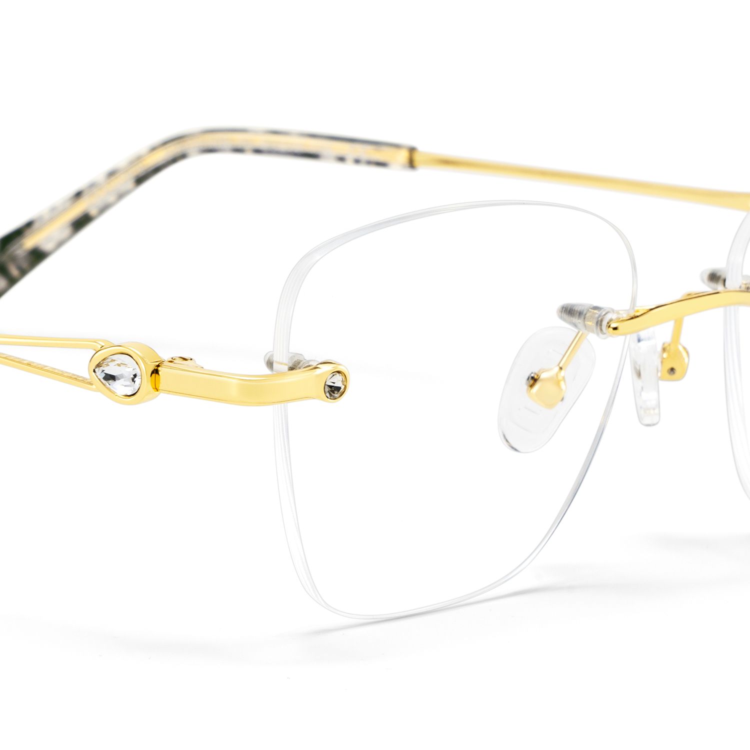 Rectangle Gold Eyeglasses- Seth Metal Frame Glasses5