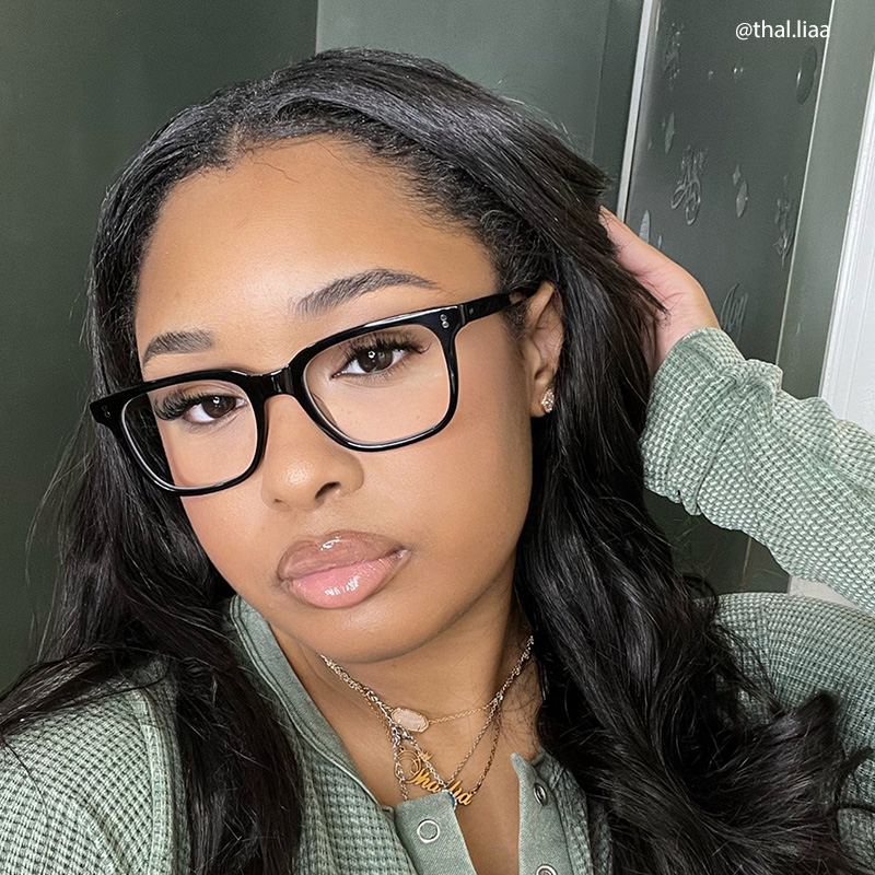 Lamont Rectangle Black Glasses