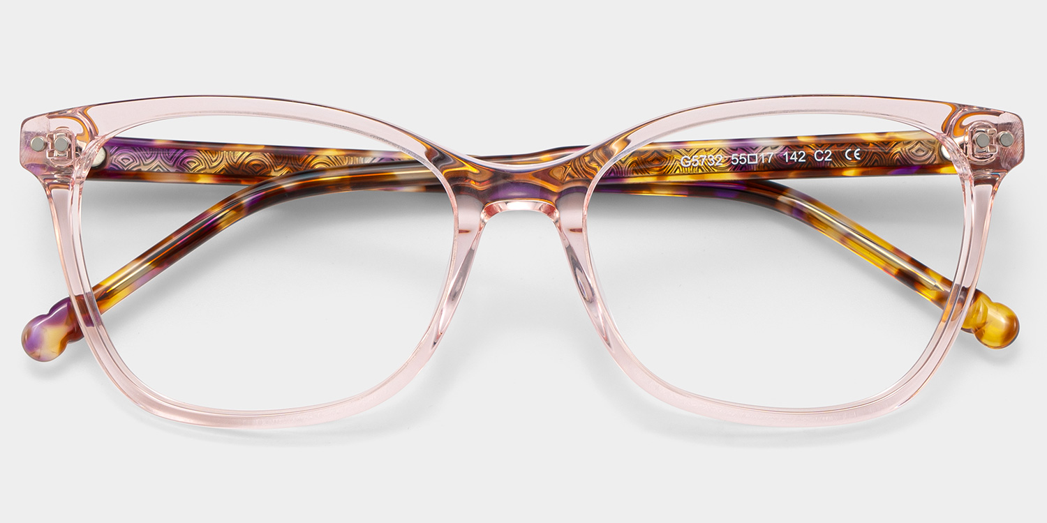 Marigold Rectangle Pink Tortoise Glasses2