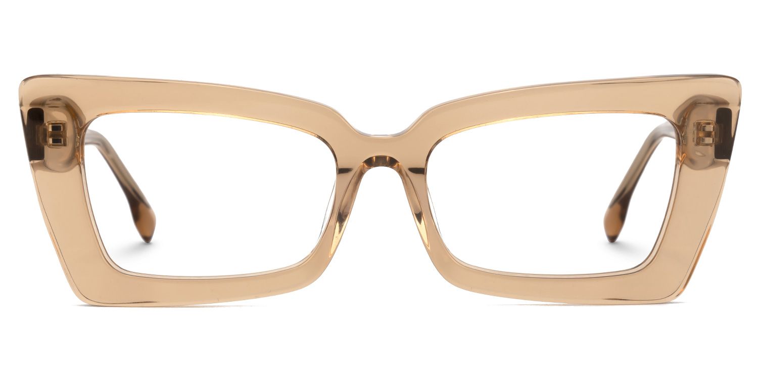 Newell Rectangle Translucent Brown Frame Glasses | ZEELOOL Canada0