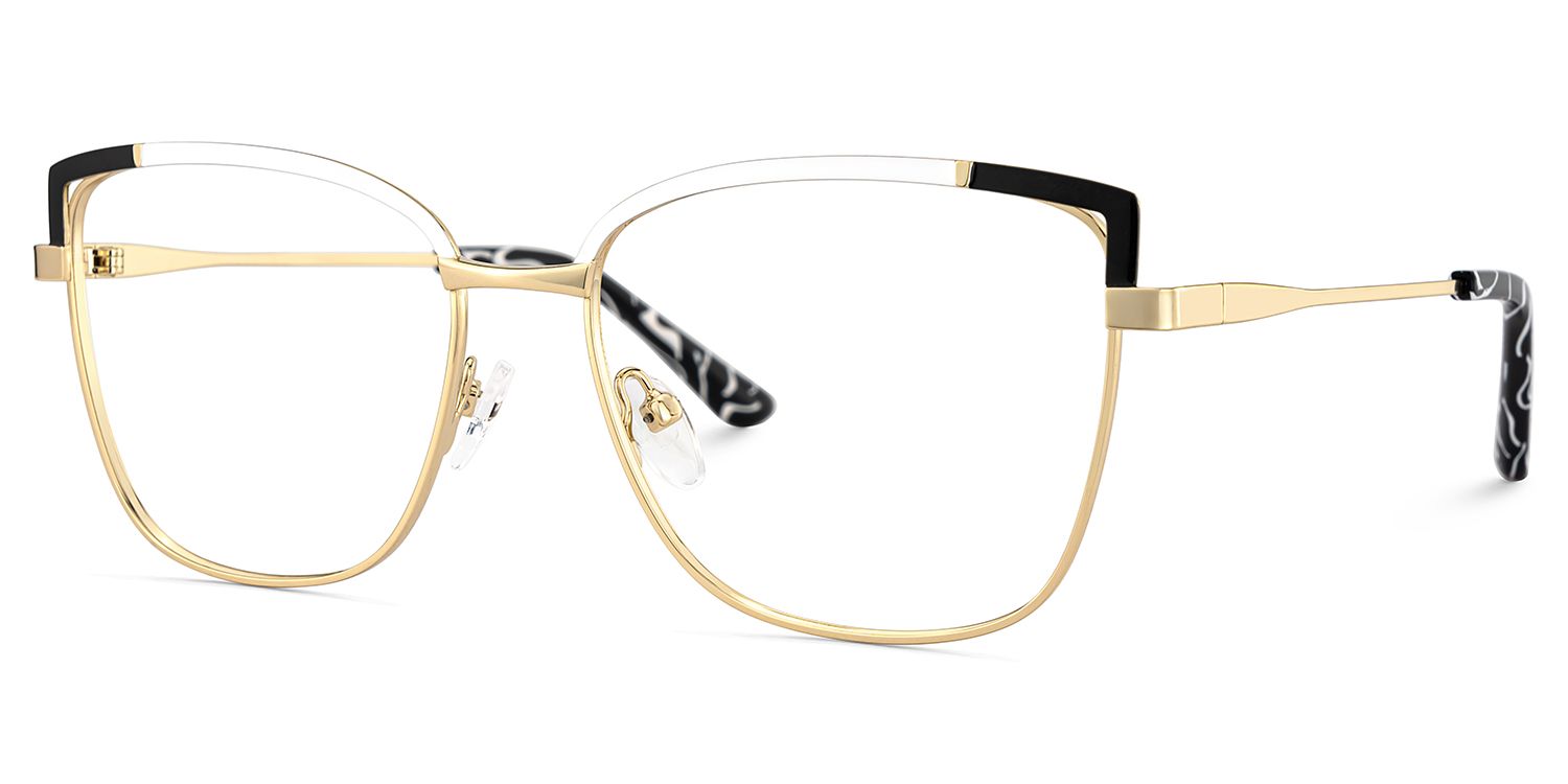 Square Metal Glasses With Black White Color3