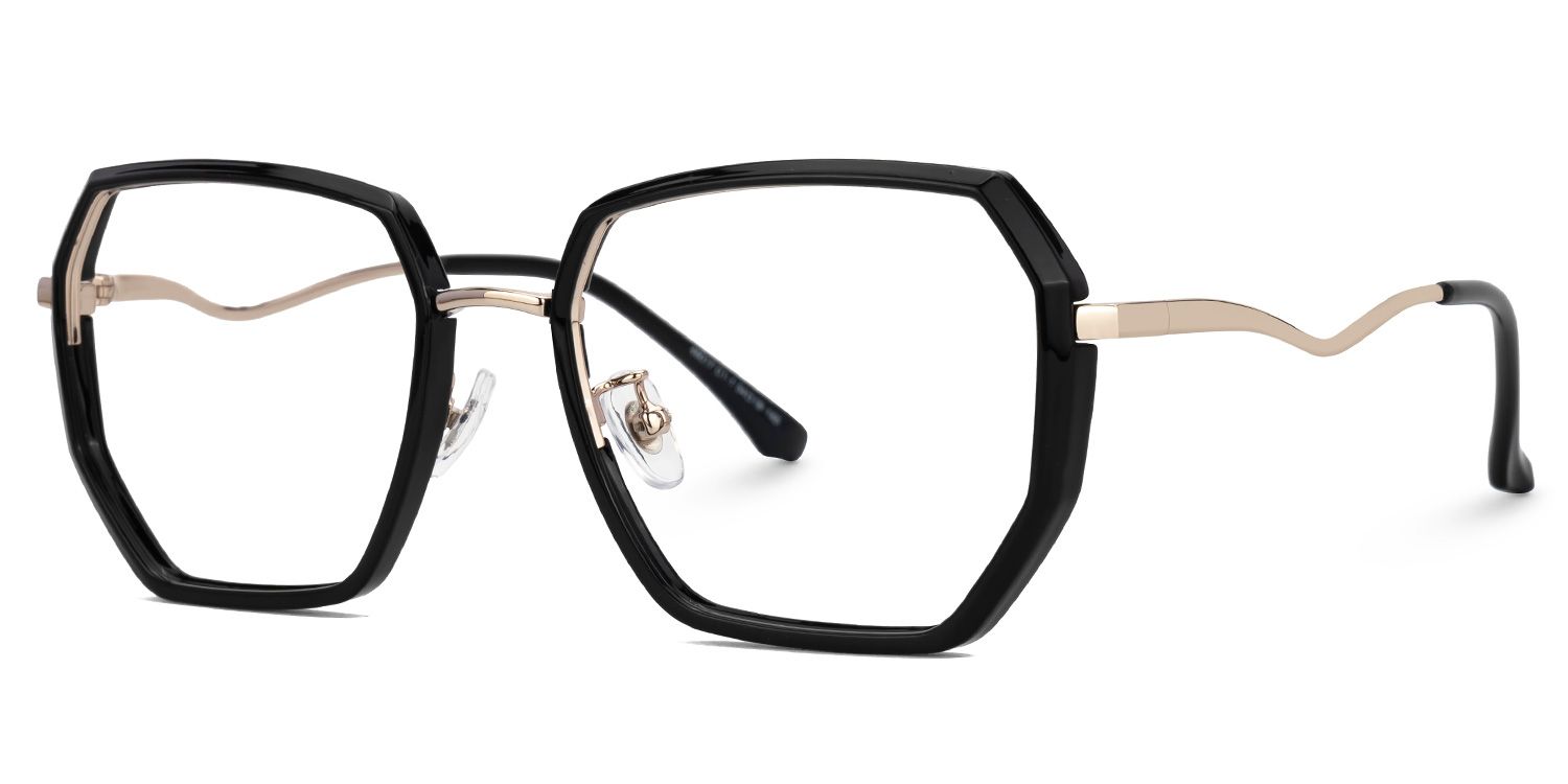 Javonia Black Geometric Frame Glasses Online | ZEELOOL Canada1