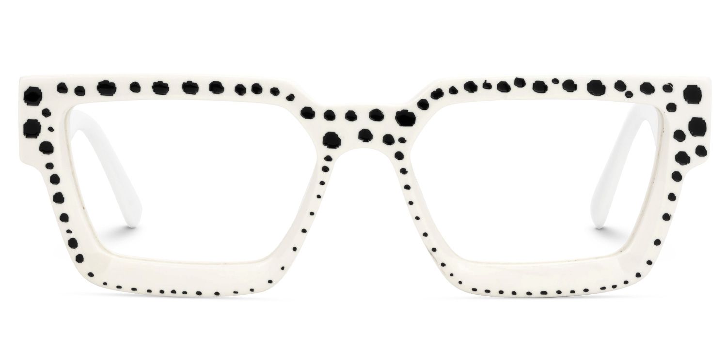 Gabriela Acetate Rectangle White Frame Glasses | ZEELOOL Canada0