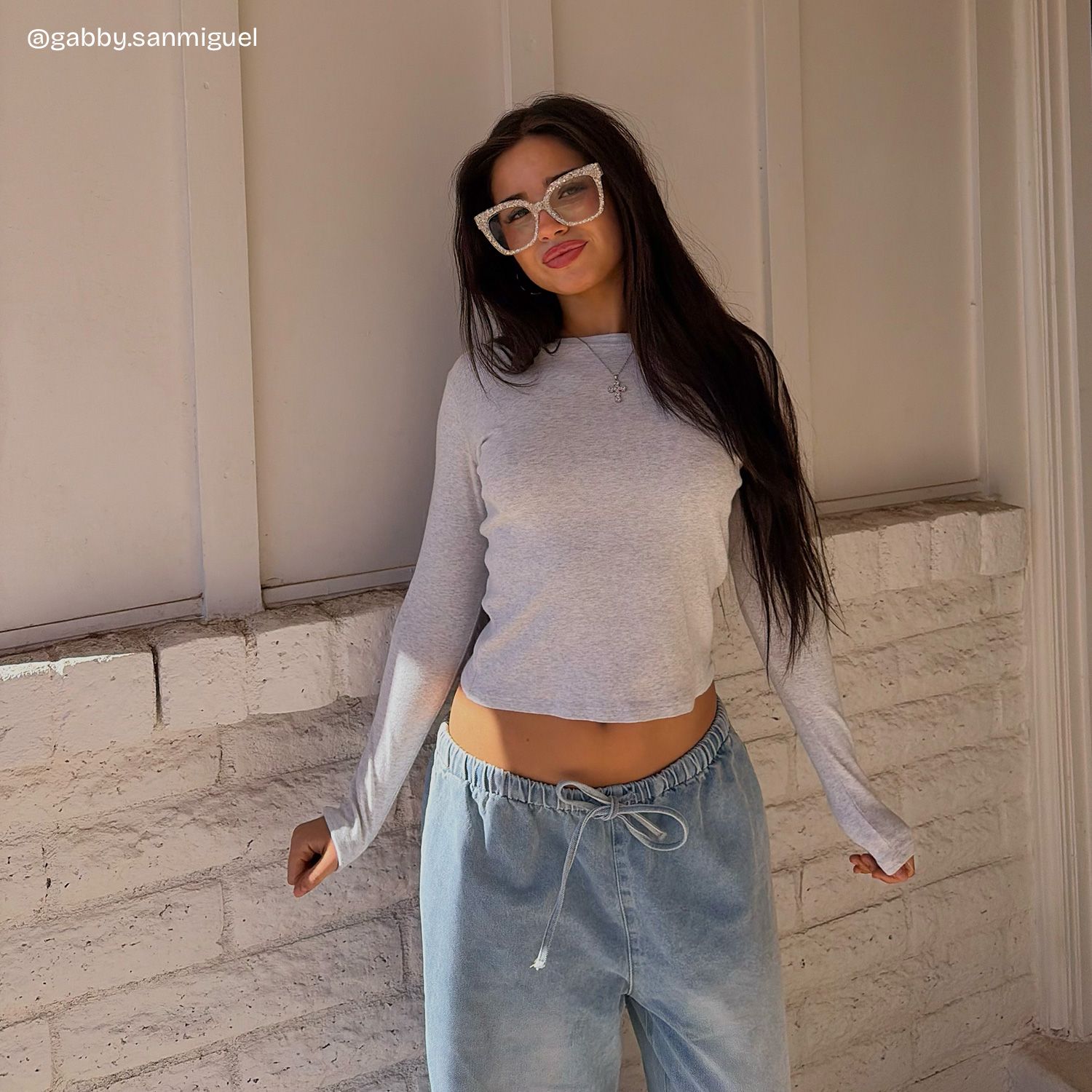 Renata Square Silver Rhinestone Covered Glasses | ZEELOOL8