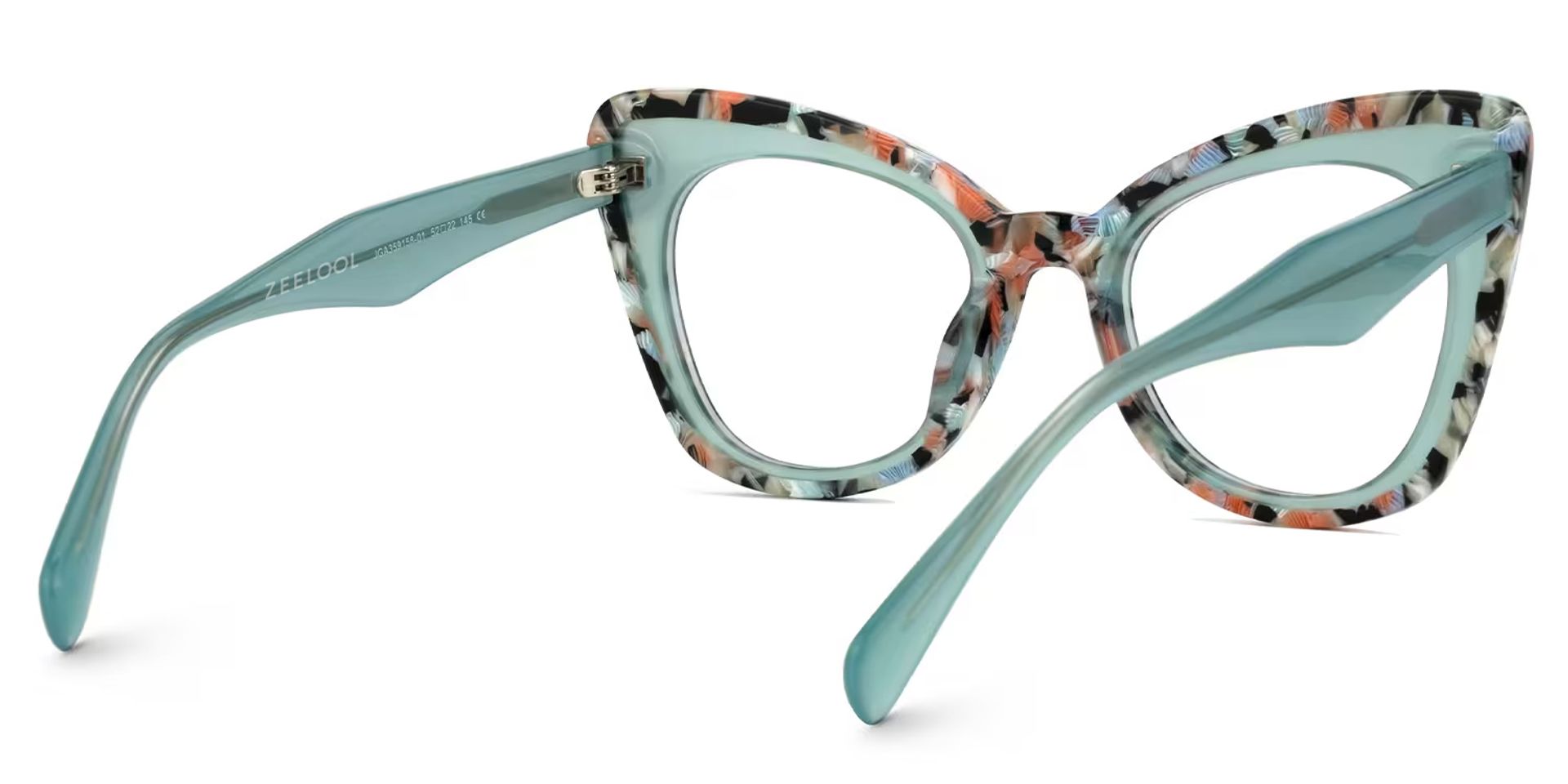 Dunkley Designer Eyeglasses in Cateye Green Frame3
