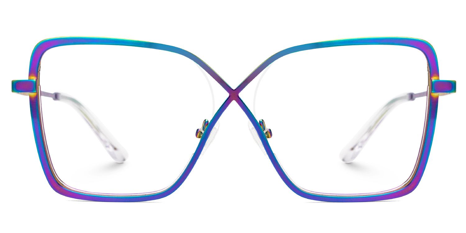 Racquel Iridescent Glasses Frames in Square Semi-Rimless  | ZEELOOL Canada0