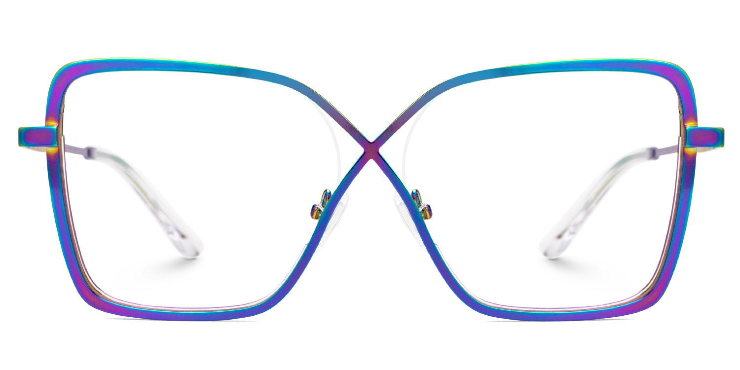 Racquel Iridescent Glasses Frames in Square Semi-Rimless  | ZEELOOL Canada0