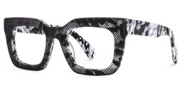 Keisa Square Black Marble Glasses2